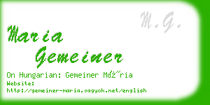 maria gemeiner business card